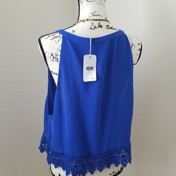 Blue Sleeveless Blouse - Picture 3 of 3